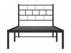Metal bed frame without mattress with black headboard 90x190 cm ZINV16456