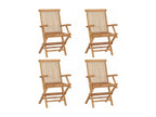 Garden chairs with red cushions, 4 pieces, solid teak wood SDDI82128
