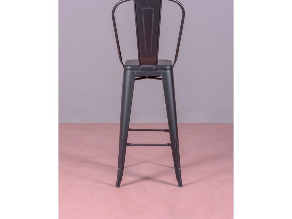 Set of 4 metal stools with high backrest - Ventoriq - Black HCMX98418