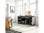 Sideboard for living room and kitchen 200x87x35cm Electric fireplace Industrial design Cement KGTD54619