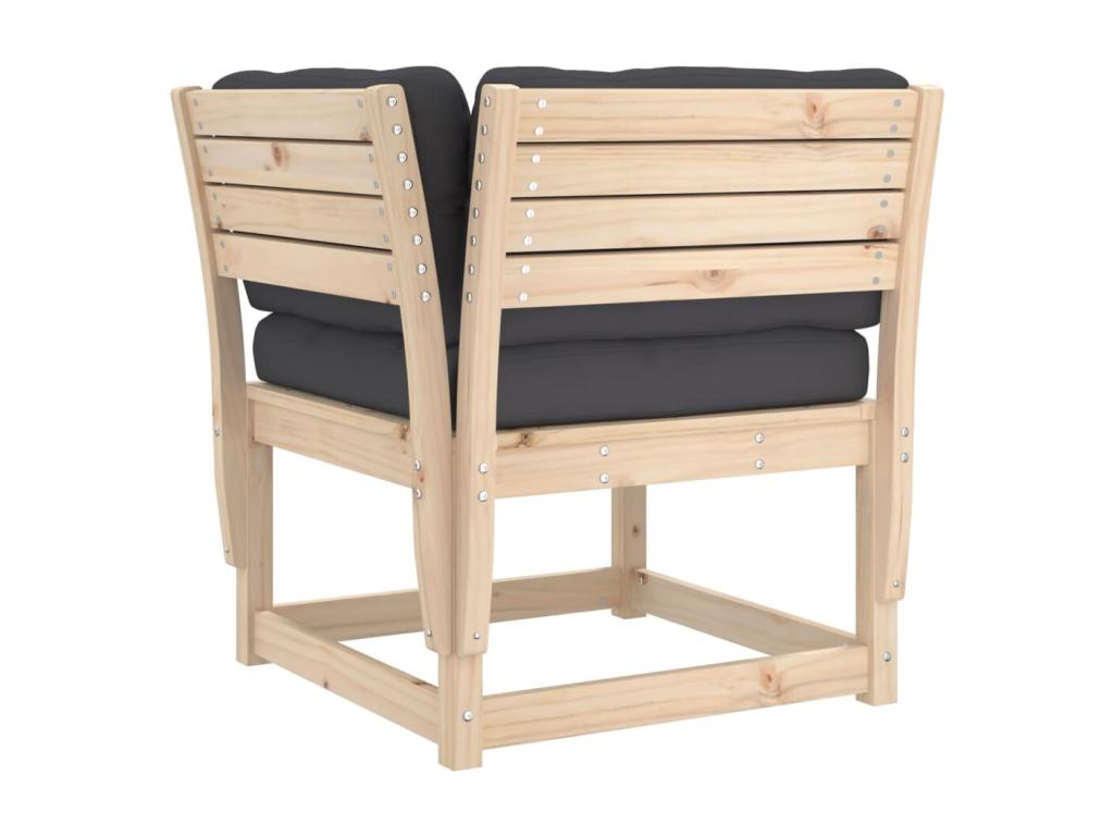 6-piece garden furniture set with cushions, solid pine wood GCMY60733