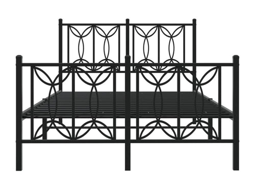 Metal bed frame without mattress with black bed legs 120x200cm EPLU55894