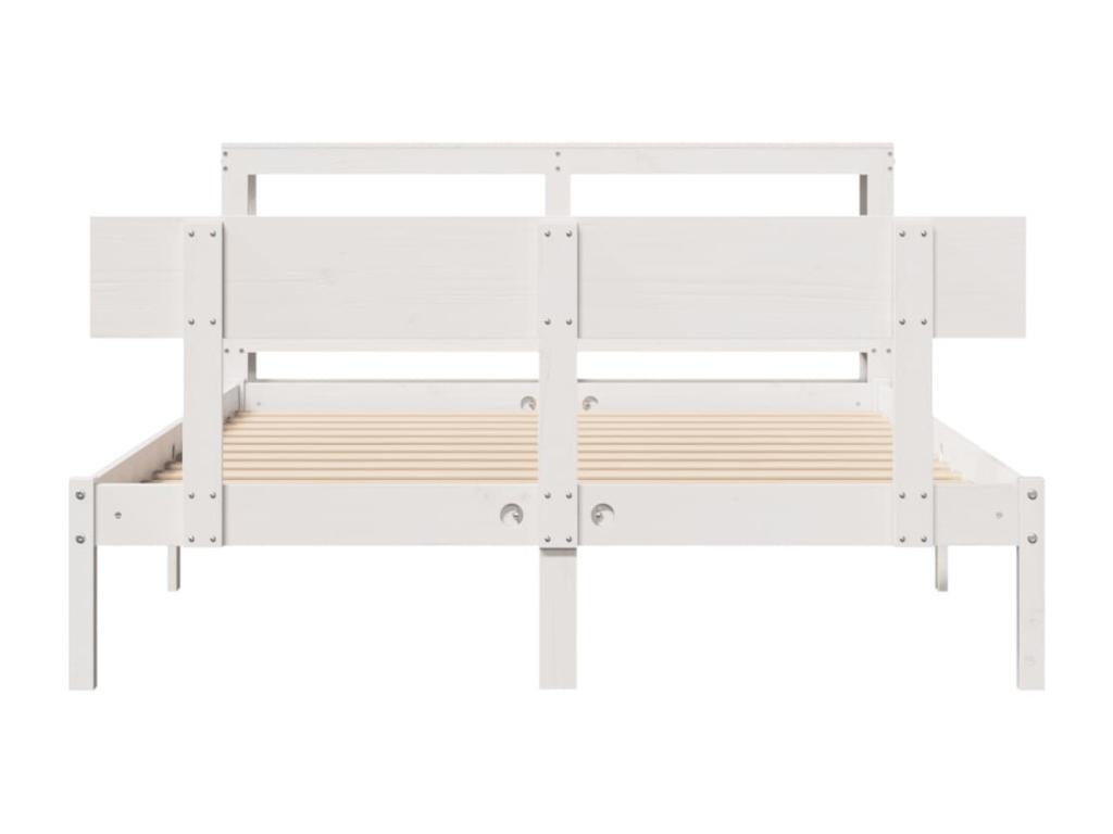 White bed frame without mattress, 160x200 cm, solid pine wood, EJGA33600