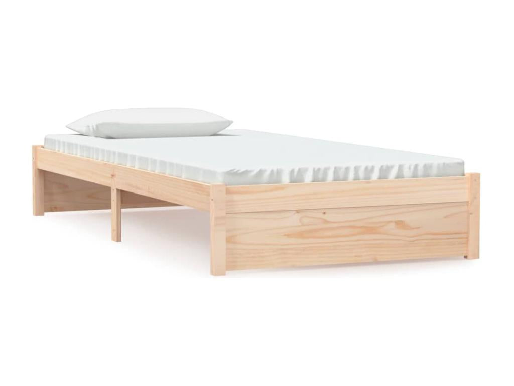 White Solid Wood Bed Frame 100x200 cm EIFM52440