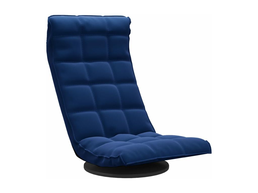 Swivel floor chair, blue velvet, WTHA09695