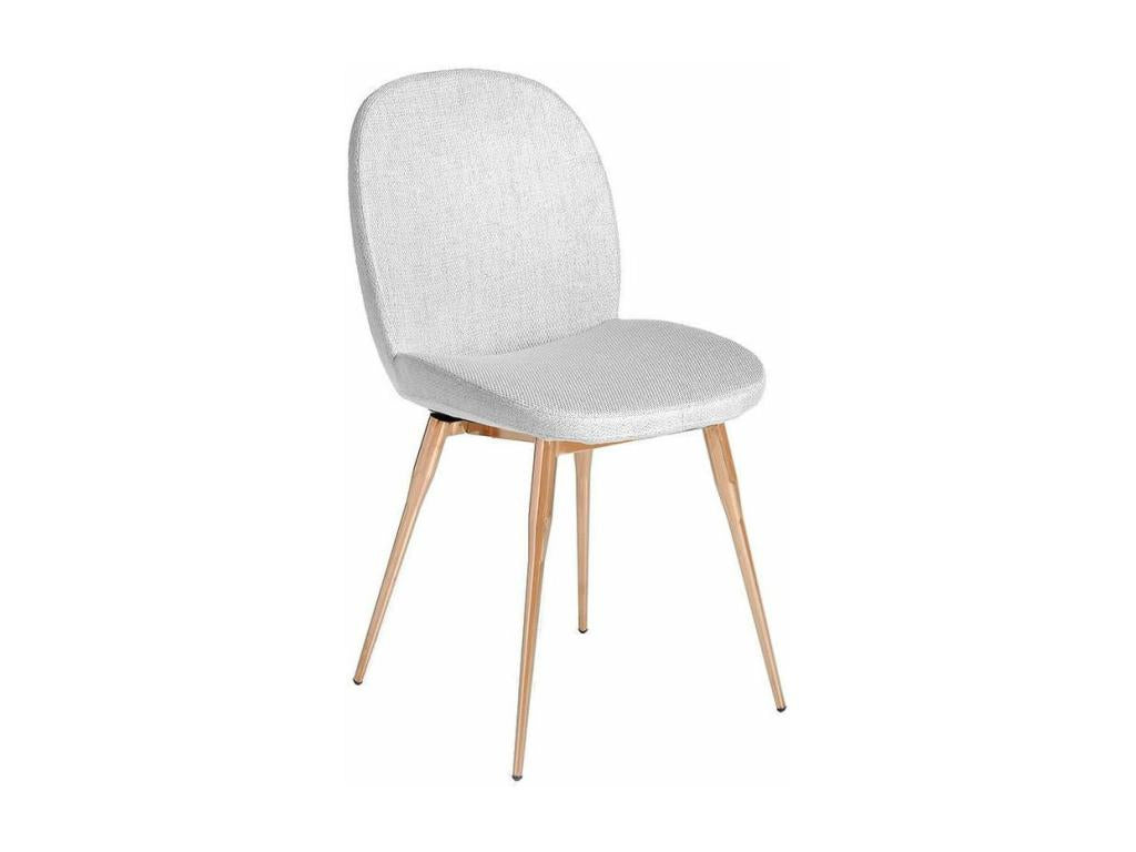 Lumenao chair in grey fabric with rose gold steel legs - Set of 2 - Colour Lumenao 45 RFQL01357