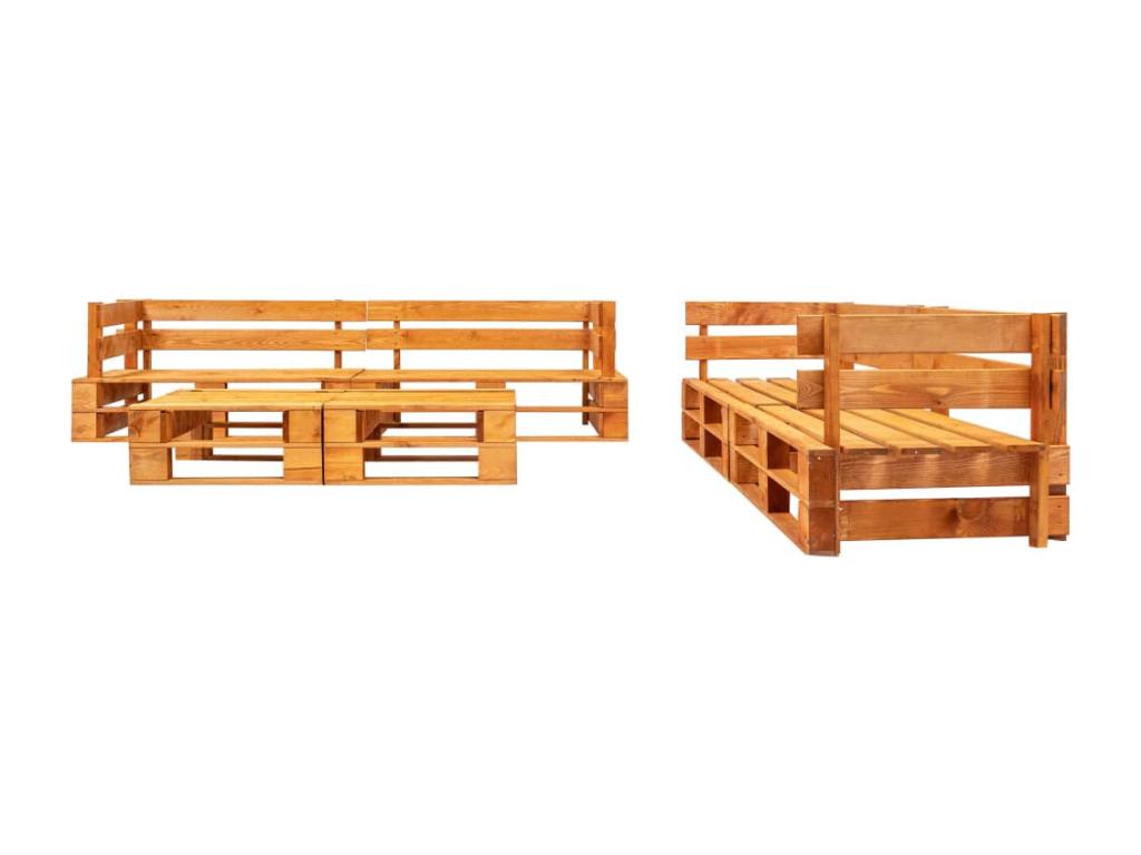 6-piece pallet garden sofas, honey brown wood, GZQK70636