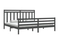 Bed frame without mattress gray 200x200 cm solid wood TRJJ04720