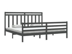 Bed frame without mattress gray 200x200 cm solid wood TRJJ04720
