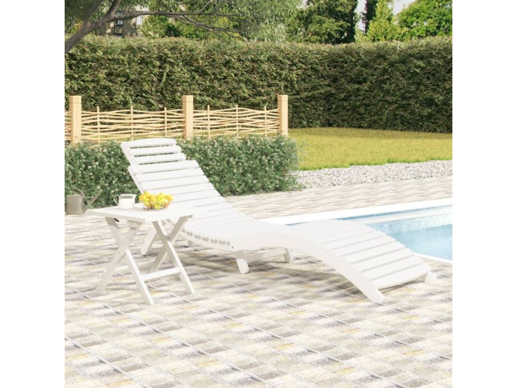 Lumenao RUXA54538 White chaise longue 184x55x64 cm solid wood