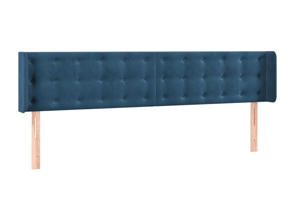 Dark Blue LED Headboard 203x16x78/88 cm Velvet FZOI96551