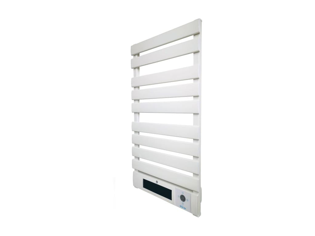 White aluminum electric towel warmer with LED display, 1500W, DGMQ00777