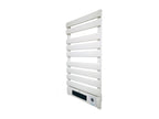 White aluminum electric towel warmer with LED display, 1500W, DGMQ00777