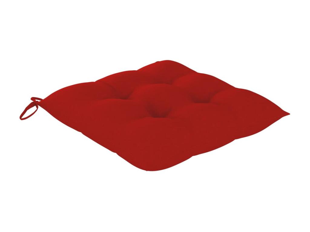 Garden chairs with red cushions, 4 pieces, solid teak wood SDDI82128