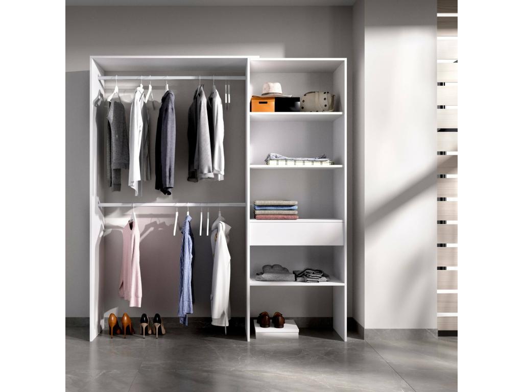 Ventoriq Wardrobe Structure for Dressing Room, Open Hanger, 160x40x187 cm, White HRLO31235