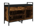Smoked oak shoe bench, 85.5x32x57.5 cm, engineered wood, JCIW27632