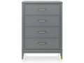 KBCM42243 Graphite Grey MDF 4-Drawer Chest
