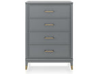 KBCM42243 Graphite Grey MDF 4-Drawer Chest