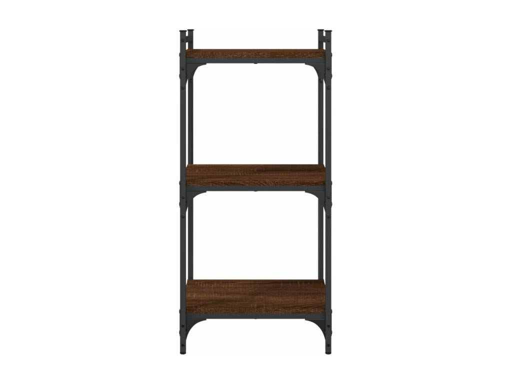 3-tier bookcase, brown oak, 40x30x86 cm, engineered wood, MQOO49295