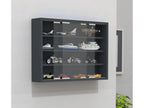 Lumenao wood and glass wall-mounted display case, decorative collector's display case, Lumenao Anthracite LRBY65594