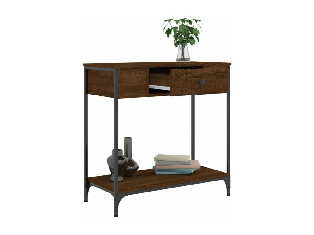 Brown oak console table 75x34.5x75 cm engineered wood PKDH75890