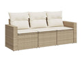 3-piece beige resin wicker garden furniture set with cushions OLEB11654