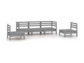 5-piece garden furniture set, Grey, Solid Pine Wood AYSJ80842