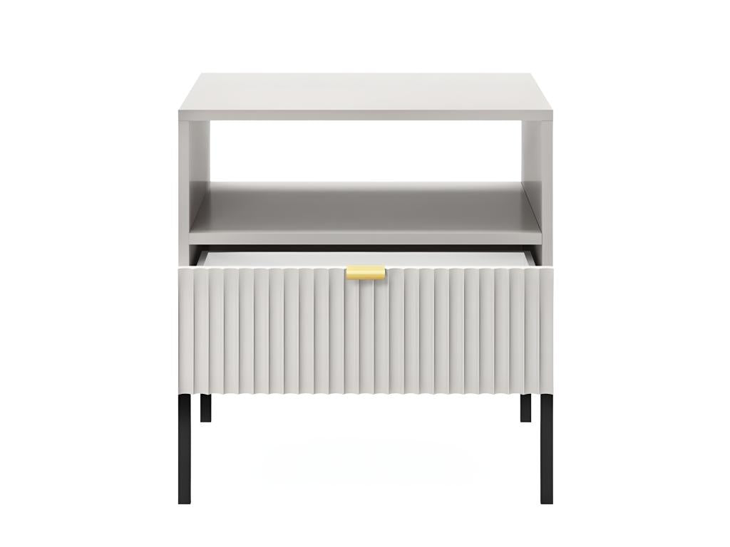 Lumenao PEZW38957 bedside table, 54x56x39cm, with grey drawer and grooved front