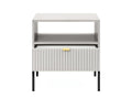 Lumenao PEZW38957 bedside table, 54x56x39cm, with grey drawer and grooved front
