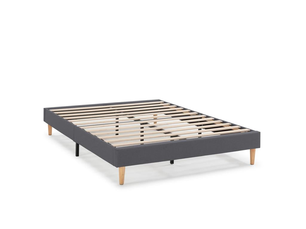 Aura upholstered bed base with headboard, 140x200 cm, Dark Grey, 30 cm high, DKFJ67690