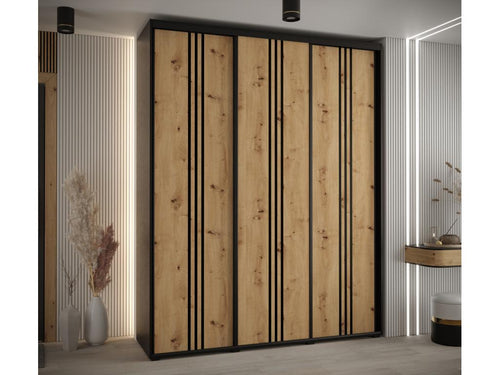 Lumenao 6 Sliding Door Wardrobe 235.2/190/45 3 Doors Black/Lumenao/Black WNVX47948