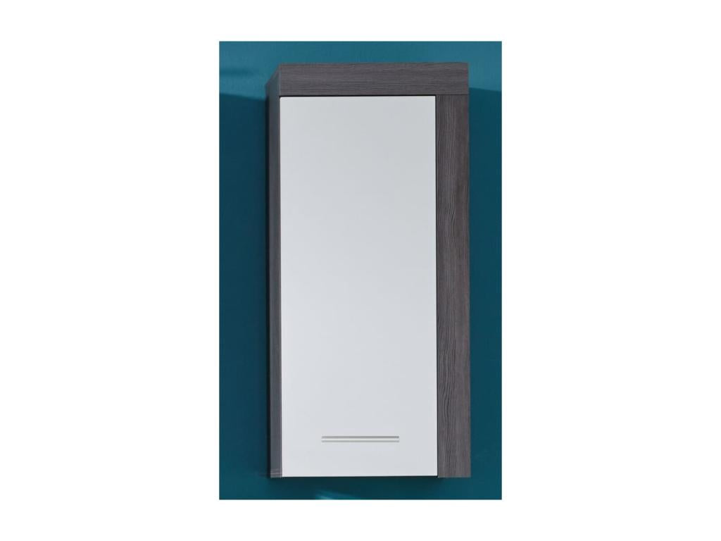 Lumenao wall-mounted storage cabinet, white and smoked silver TDYC14053