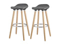 Set of 2 Lumenao bar stools in plastic and metal - Grey/beige - H 80 x W 39 x D 39 cm BLYC87937