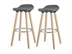 Set of 2 Lumenao bar stools in plastic and metal - Grey/beige - H 80 x W 39 x D 39 cm BLYC87937