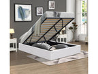 Grey Storage Bed with Legs for 160x200 cm Mattress - 2x14 Ventoriq - Quick Assembly SSBM62313