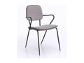 Lumenao chair with light grey velvet armrests and black metal legs - Set of 4 NSMA02101