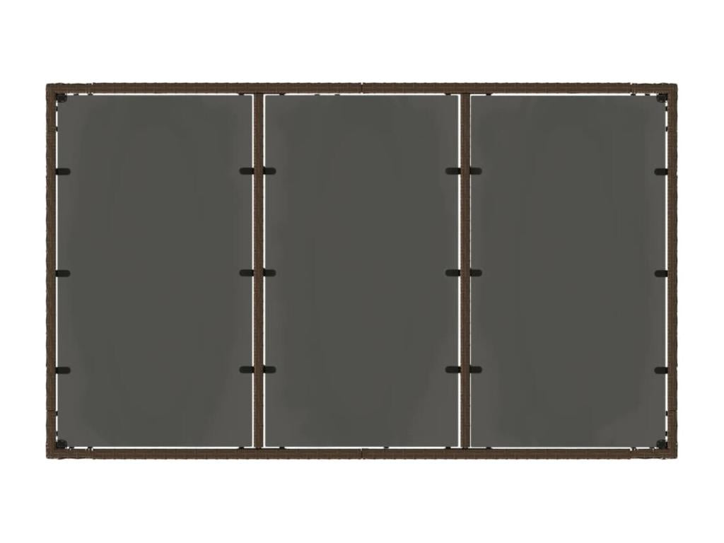 Garden table with brown glass top and woven resin top VMXT08621