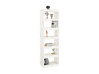 White Bookshelf/Room Divider 60x30x199.5cm Solid Pine DCEZ77554