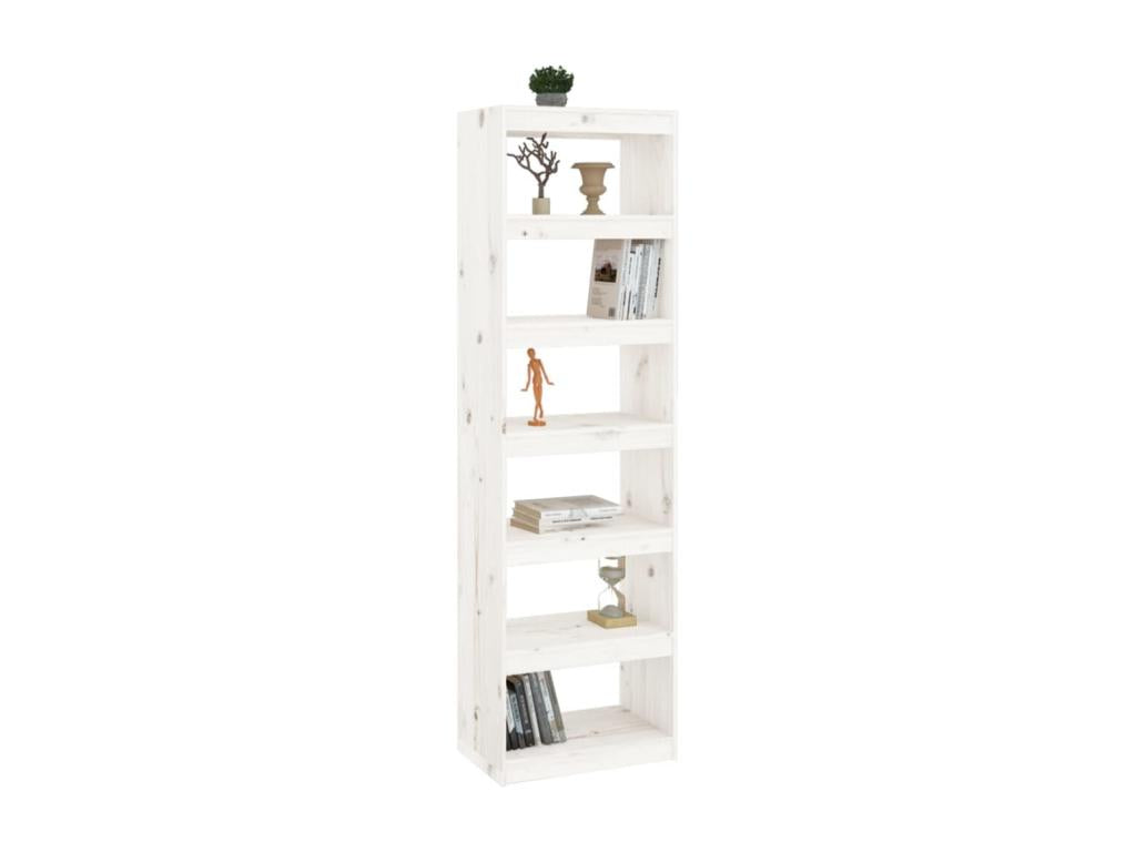 White Bookshelf/Room Divider 60x30x199.5cm Solid Pine DCEZ77554
