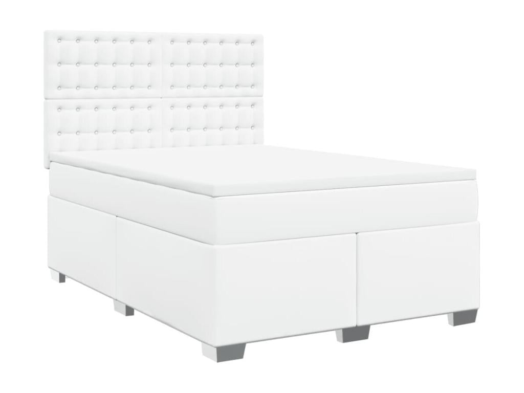 Lumenao bed base with mattress, white, 140x200cm, faux leather, UUWV46064