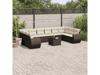 11-piece brown resin wicker garden furniture set and cushions HMNL24514