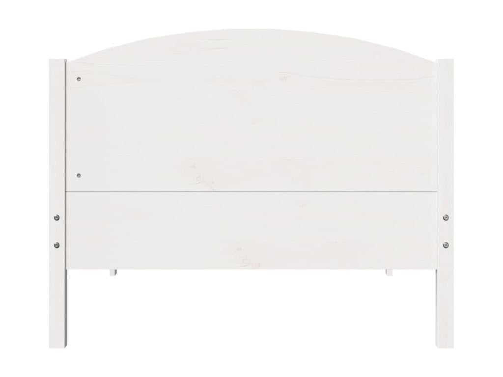 Bed frame without mattress, white, 100x200 cm, solid pine wood, BXPF45474