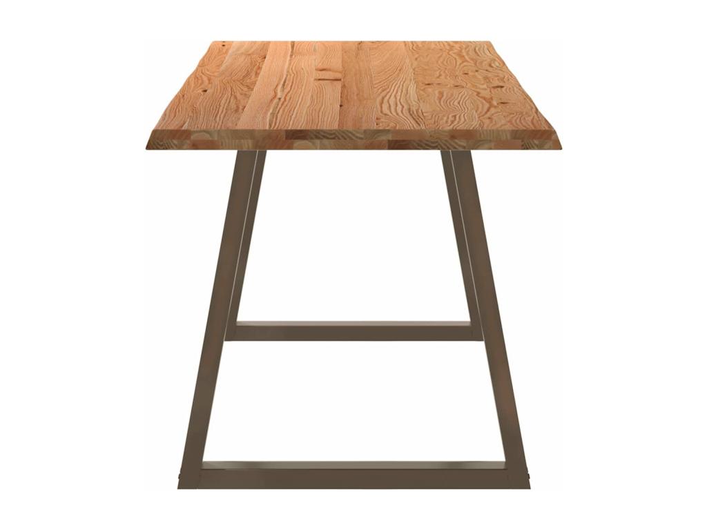 Dining table with natural edge 240x80x74 cm solid oak wood OVWQ33086