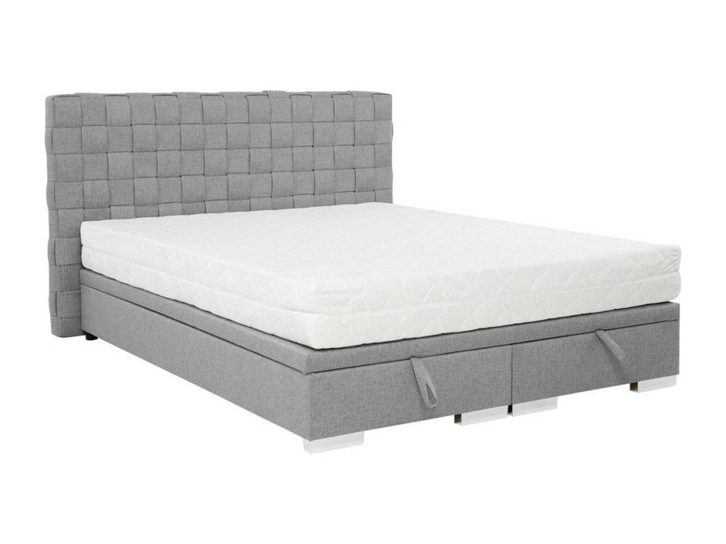 Lumenao 110 Double Bed Grey 180x200 Upholstered Slatted Base with Lumenao 200x214x109cm TBYZ78577