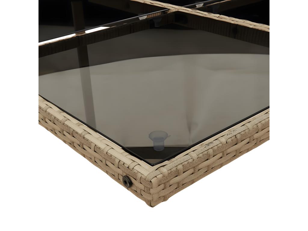 Lumenao 9-piece beige garden dining set and cushions GQKZ44115