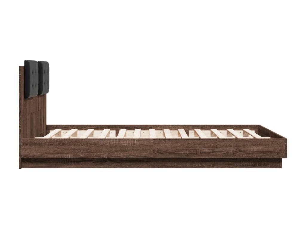 Bed frame with brown oak headboard 150x200 XAYZ82757