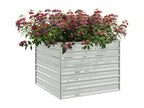 Raised garden bed 100x100x77 cm Galvanized steel Silver ZSBB83789