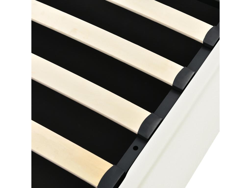 160x200 cm storage bed - PU leather - LEDs - Ventoriq slatted base - white mattress HMBO16534