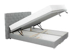 Lumenao 110 Double Bed Grey 180x200 Upholstered Slatted Base with Lumenao 200x214x109cm TBYZ78577