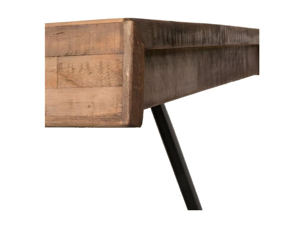 Ventoriq - Vintage 160cm Wood and Steel Dining Table BGQI21134